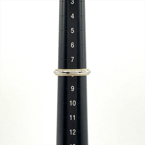 Tiffany & Co. Together Milgrain Band Ring, Size 8 K18YG, PT950, Yellow Gold,... - Picture 8 of 8